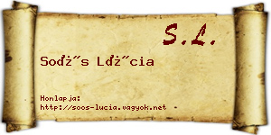 Soós Lúcia névjegykártya
